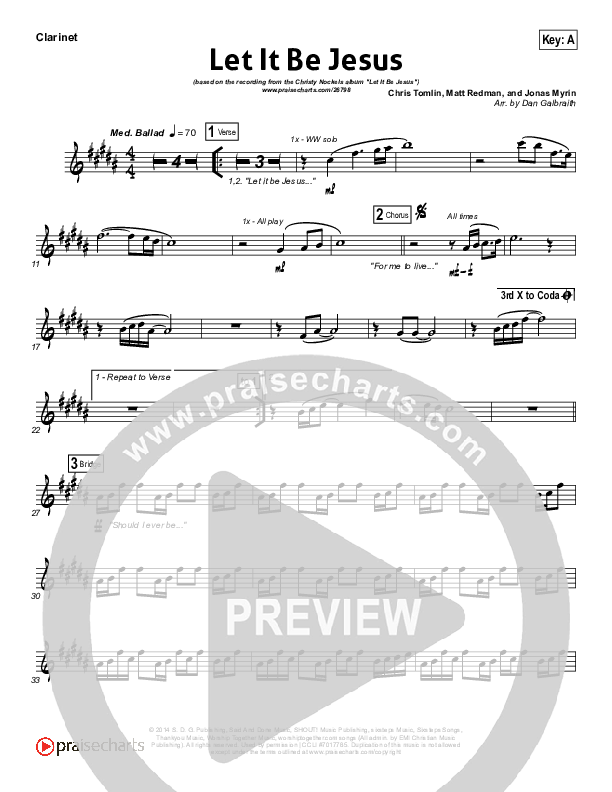 Let It Be Jesus Clarinet (Christy Nockels)