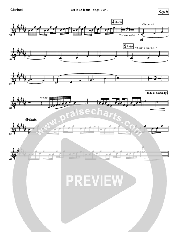 Let It Be Jesus Clarinet (Christy Nockels)