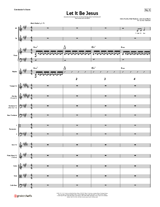 Let It Be Jesus Conductor's Score (Christy Nockels)