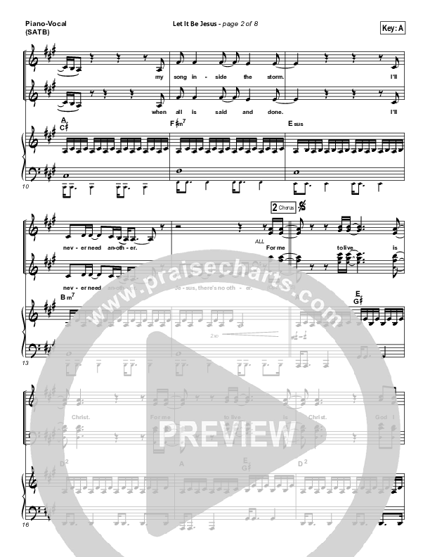 Let It Be Jesus Piano/Vocal (SATB) (Christy Nockels)