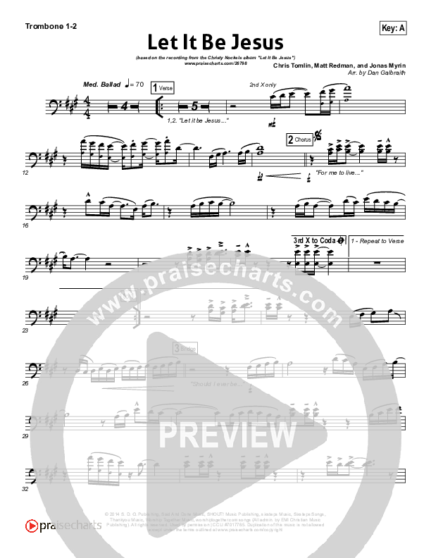 Let It Be Jesus Trombone 1/2 (Christy Nockels)