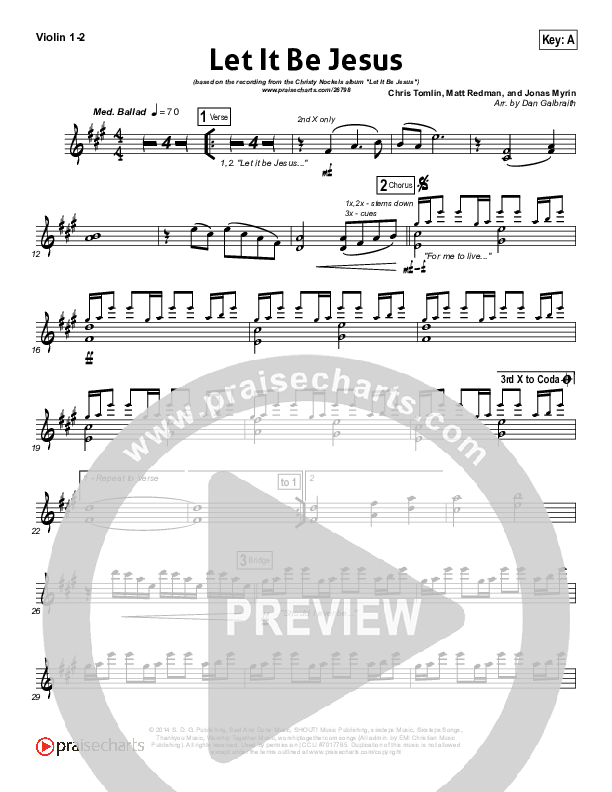 Let It Be Jesus Violin 1/2 (Christy Nockels)