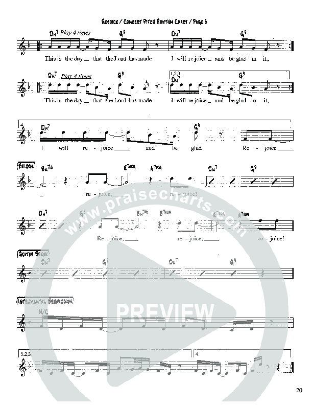 Rejoice Lead Sheet (Martha Munizzi)