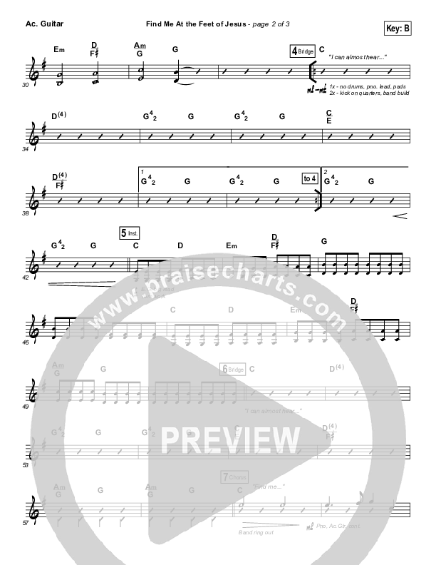 Find Me At The Feet Of Jesus Acoustic Guitar (Christy Nockels)