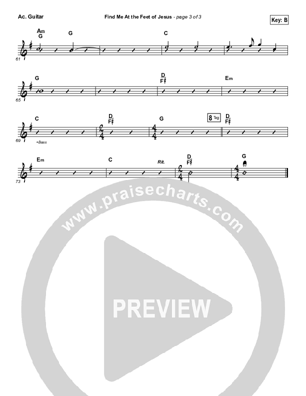 Find Me At The Feet Of Jesus Acoustic Guitar (Christy Nockels)