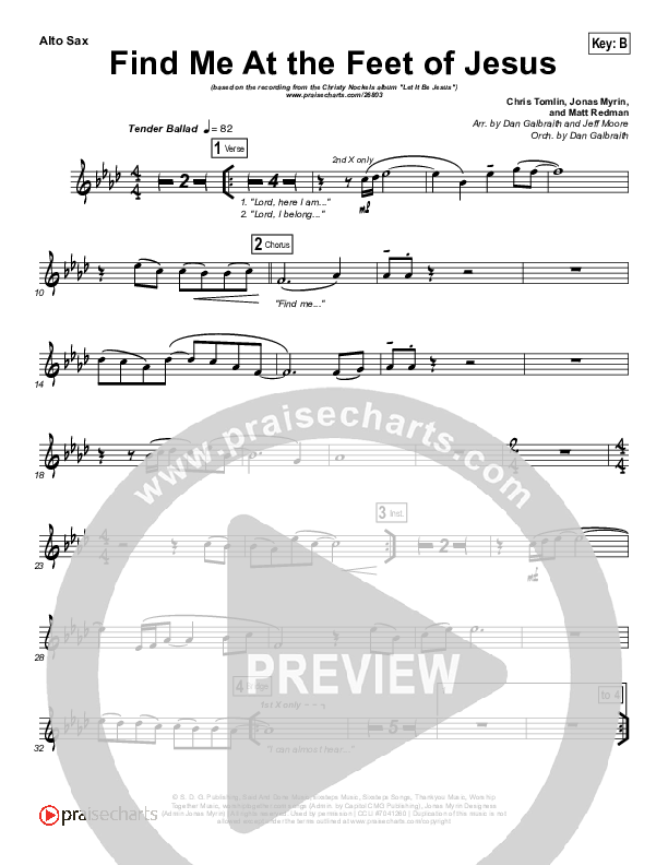 Find Me At The Feet Of Jesus Alto Sax (Christy Nockels)