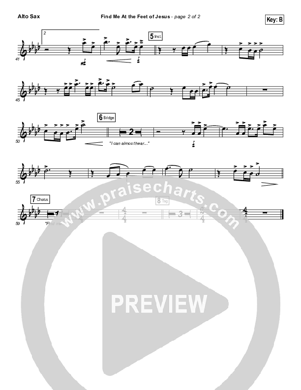 Find Me At The Feet Of Jesus Alto Sax (Christy Nockels)