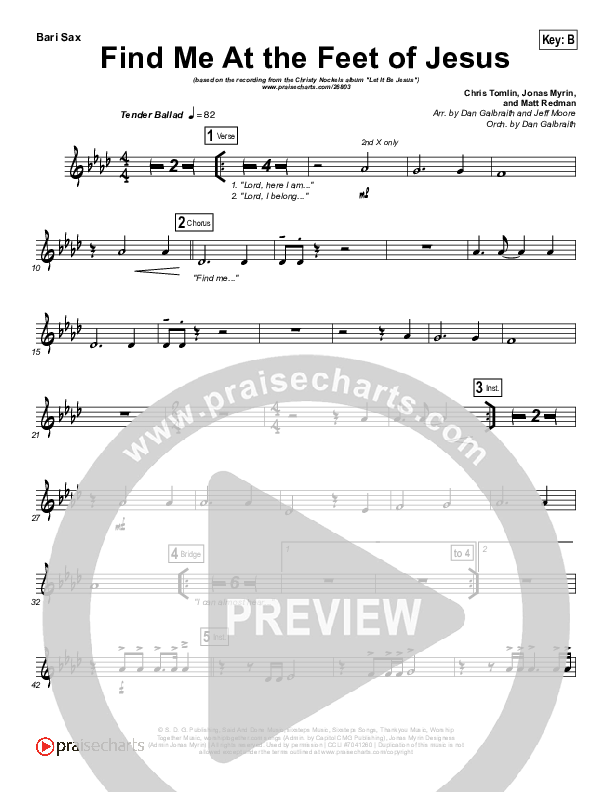Find Me At The Feet Of Jesus Bari Sax (Christy Nockels)
