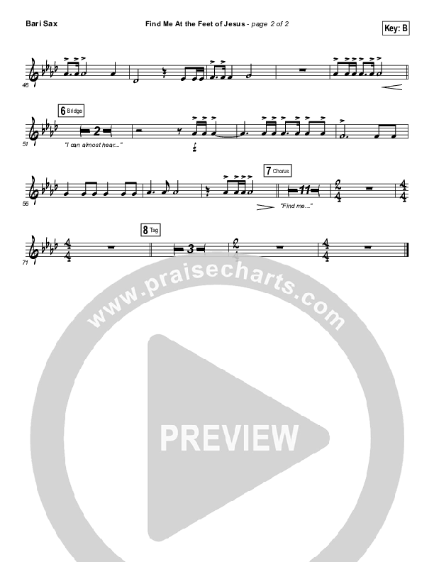 Find Me At The Feet Of Jesus Bari Sax (Christy Nockels)