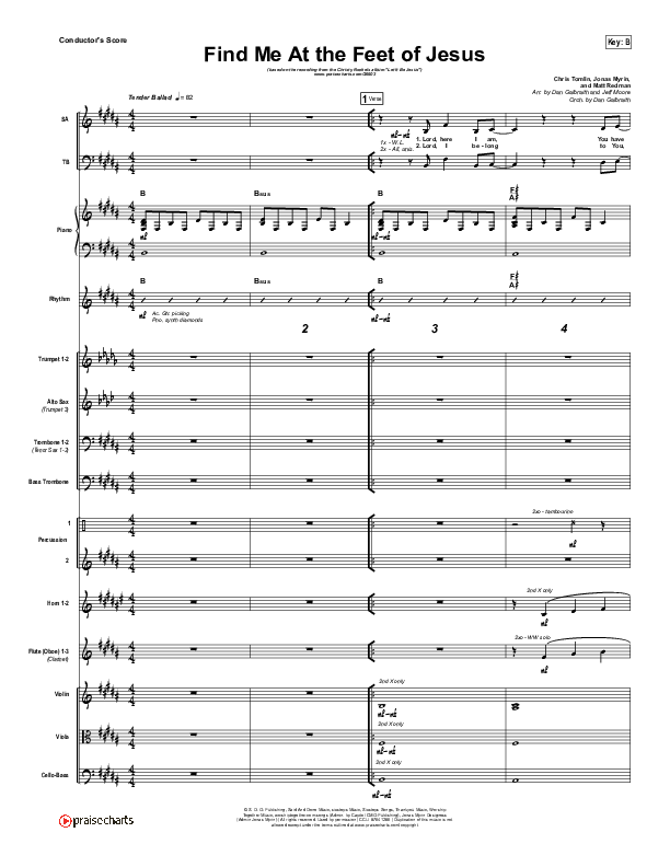Find Me At The Feet Of Jesus Conductor's Score (Christy Nockels)