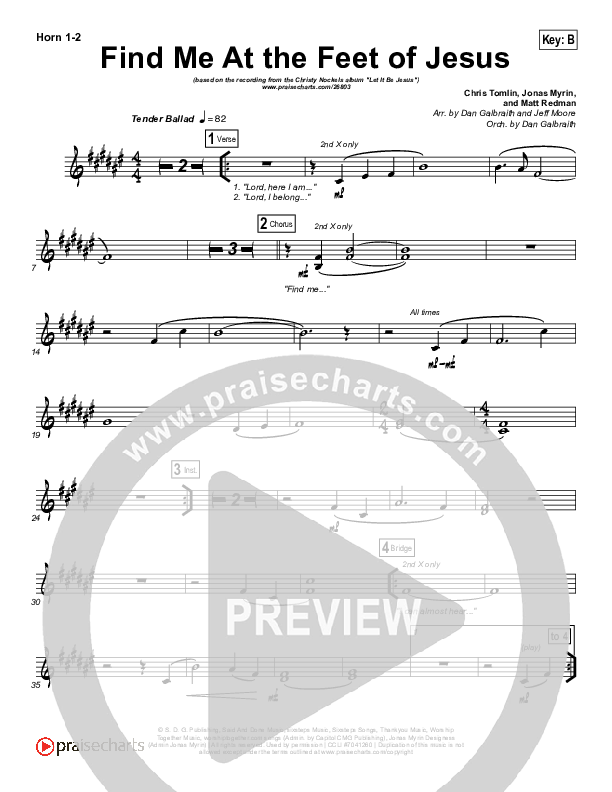 Find Me At The Feet Of Jesus Brass Pack (Christy Nockels)