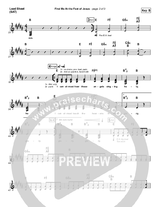 Find Me At The Feet Of Jesus Lead Sheet (SAT) (Christy Nockels)