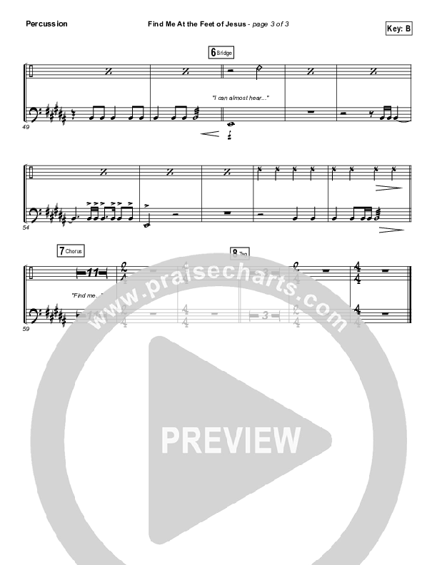 Find Me At The Feet Of Jesus Percussion (Christy Nockels)