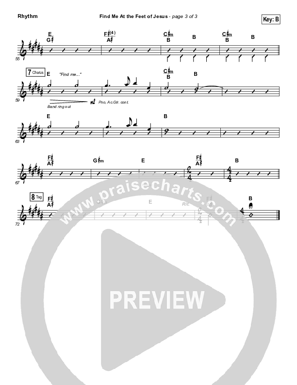 Find Me At The Feet Of Jesus Rhythm Chart (Christy Nockels)