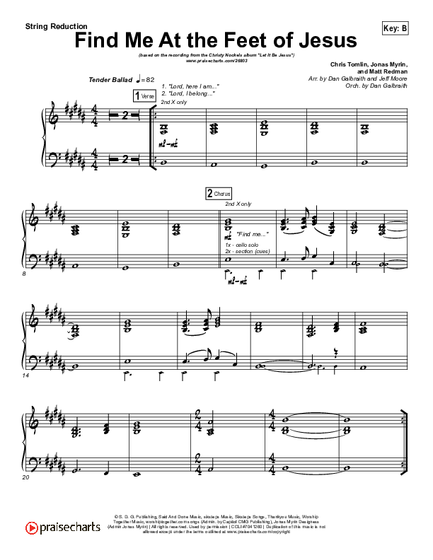 Find Me At The Feet Of Jesus String Pack (Christy Nockels)