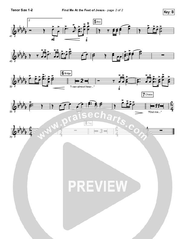Find Me At The Feet Of Jesus Tenor Sax 1/2 (Christy Nockels)