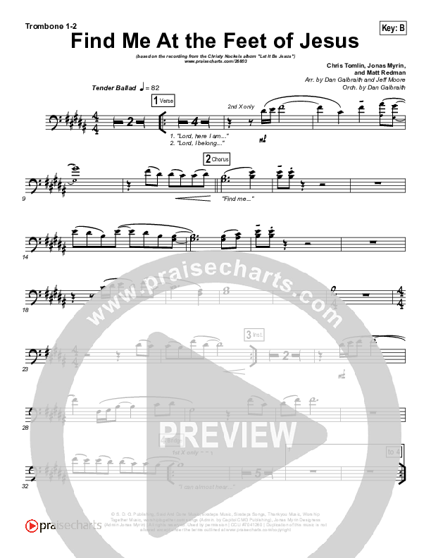 Find Me At The Feet Of Jesus Trombone 1/2 (Christy Nockels)