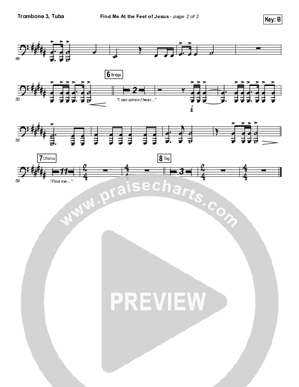 Find Me At The Feet Of Jesus Trombone 3/Tuba (Christy Nockels)