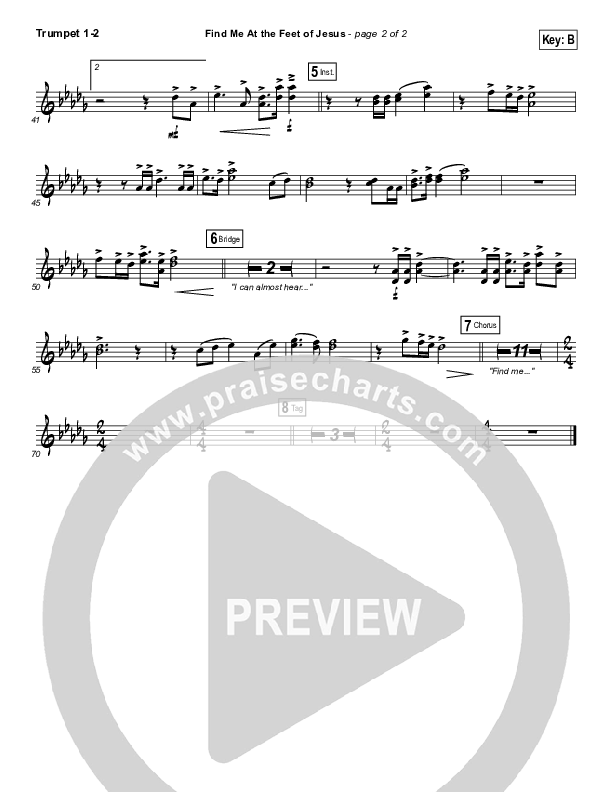 Find Me At The Feet Of Jesus Trumpet 1,2 (Christy Nockels)