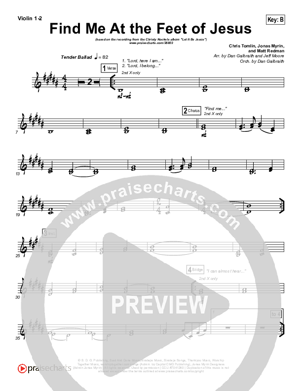 Find Me At The Feet Of Jesus Violin 1/2 (Christy Nockels)