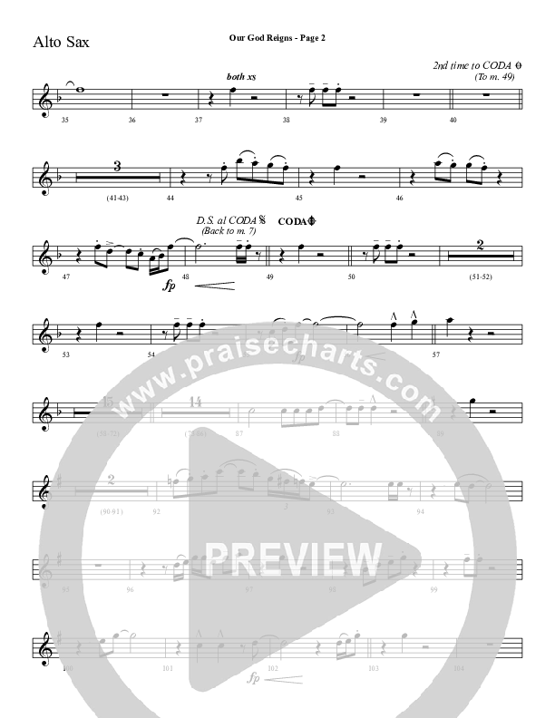 Our God Reigns Alto Sax (Sherwood Worship)
