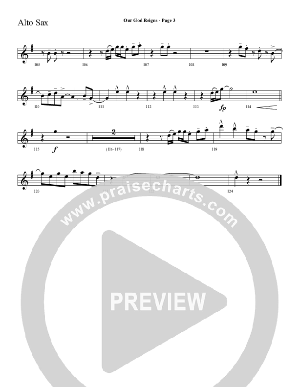 Our God Reigns Alto Sax (Sherwood Worship)