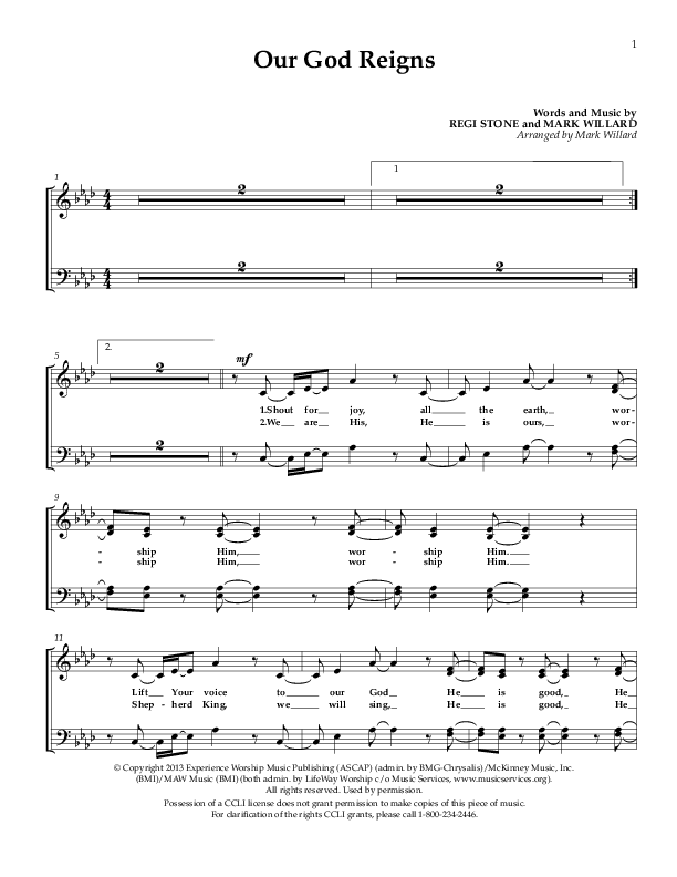 Our God Reigns Lead Sheet (Sherwood Worship)