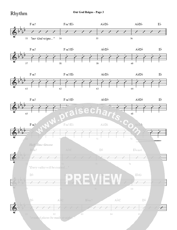 Our God Reigns Rhythm Chart (Sherwood Worship)