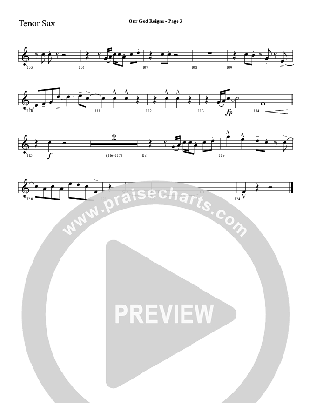 Our God Reigns Tenor Sax 2 (Sherwood Worship)