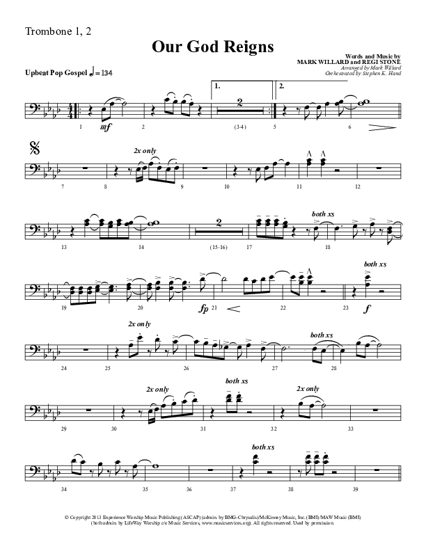 Our God Reigns Trombone 1/2 (Sherwood Worship)