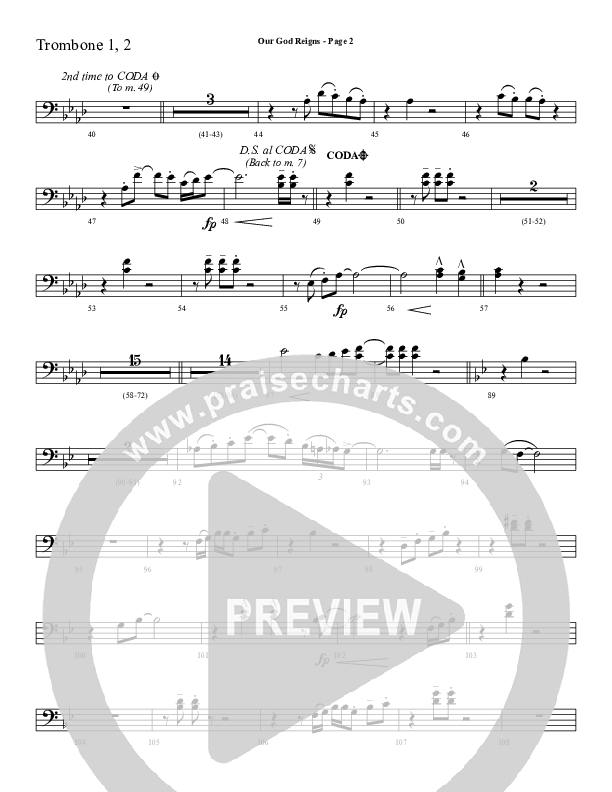 Our God Reigns Trombone 1/2 (Sherwood Worship)