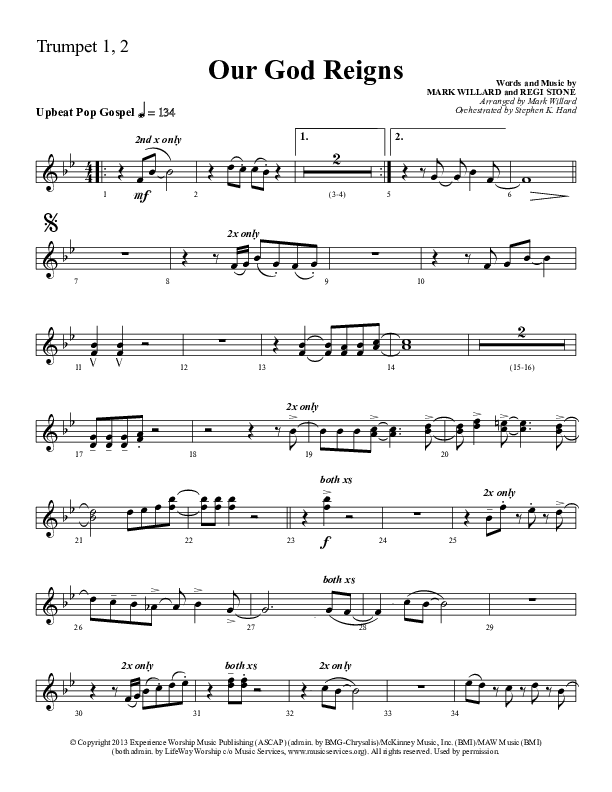 Our God Reigns Trumpet 1,2 (Sherwood Worship)