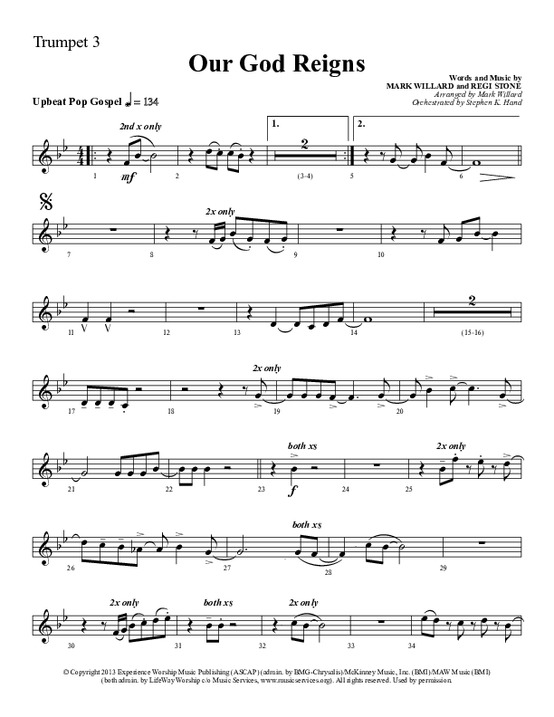 Our God Reigns Trumpet 3 (Sherwood Worship)