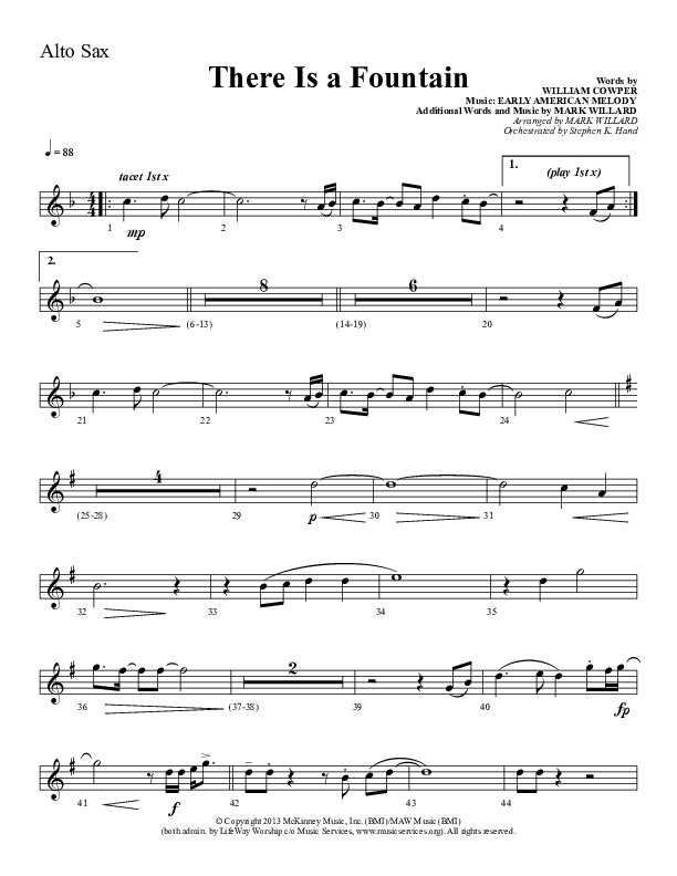 There Is A Fountain Alto Sax (Sherwood Worship)