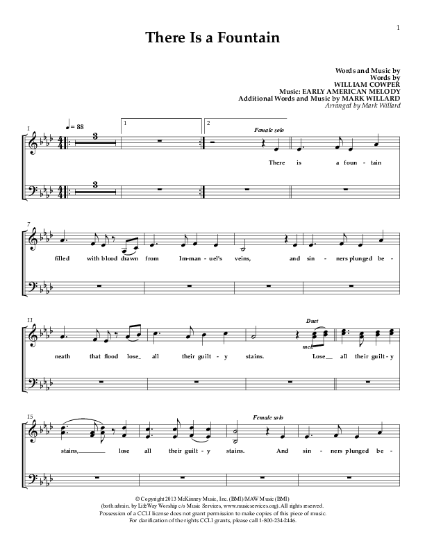 There Is A Fountain Lead Sheet (SAT) (Sherwood Worship)