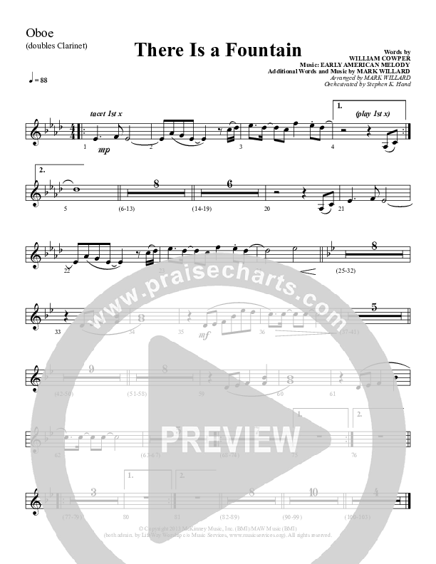 There Is A Fountain Oboe (Sherwood Worship)