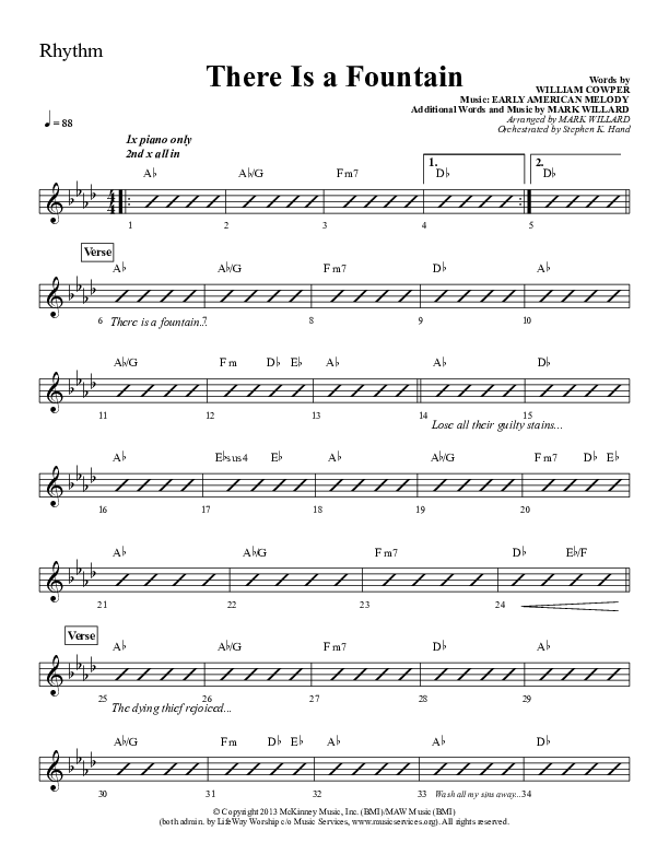 There Is A Fountain Rhythm Chart (Sherwood Worship)