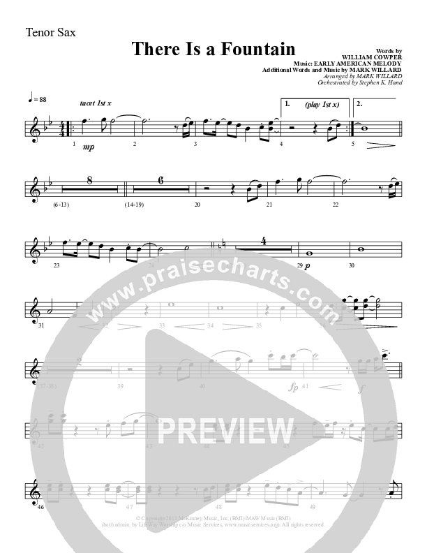 There Is A Fountain Tenor Sax 2 (Sherwood Worship)