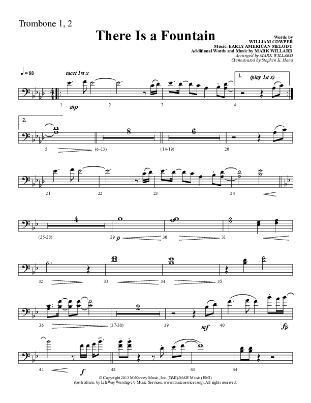 There Is A Fountain Trombone 1/2 (Sherwood Worship)