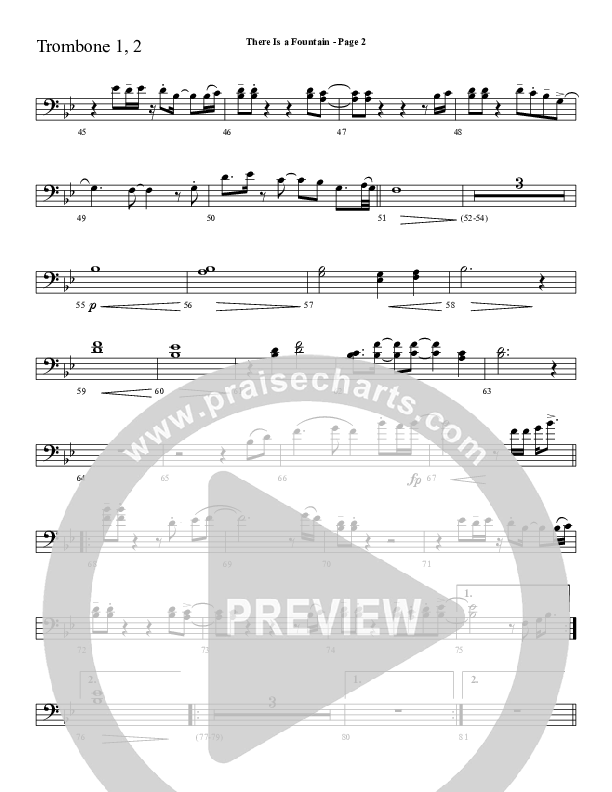 There Is A Fountain Trombone 1/2 (Sherwood Worship)
