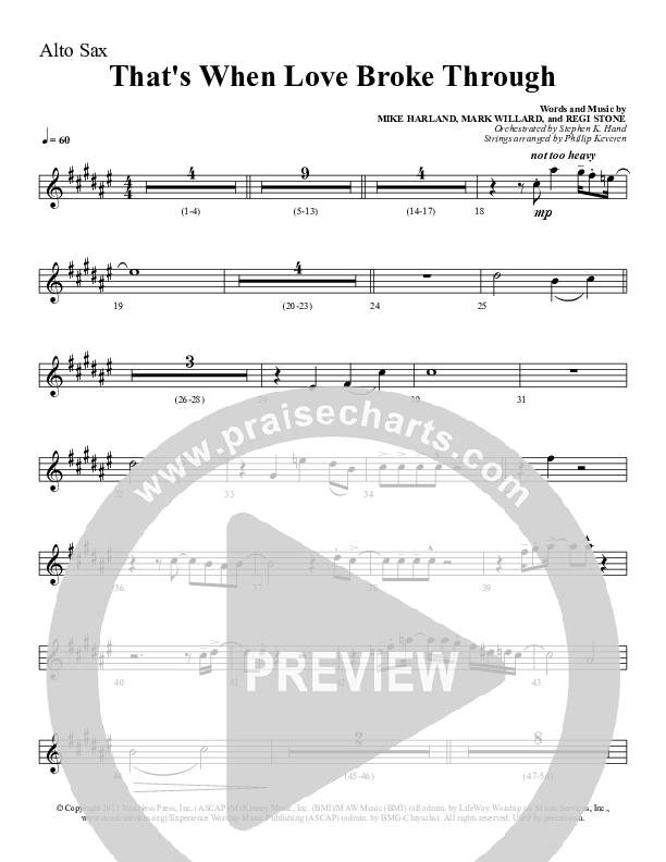 That's When Love Broke Through Alto Sax (Sherwood Worship)