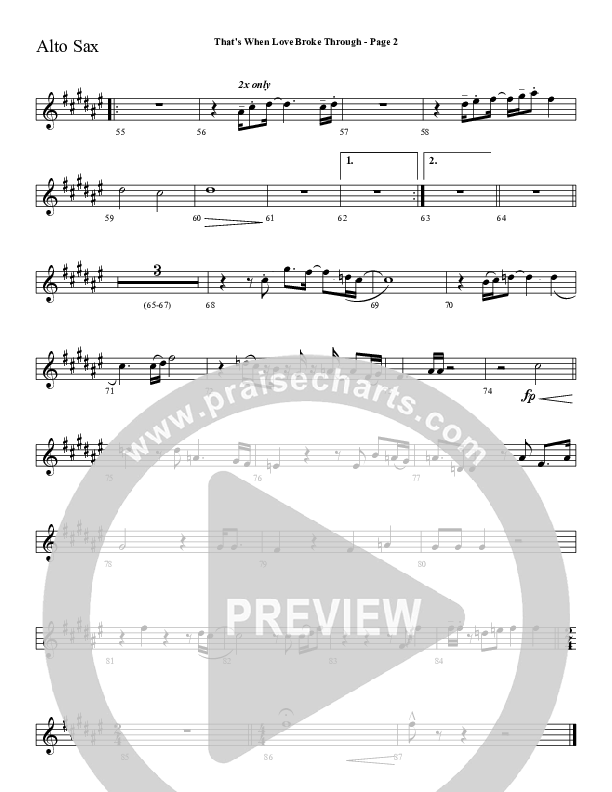 That's When Love Broke Through Alto Sax (Sherwood Worship)