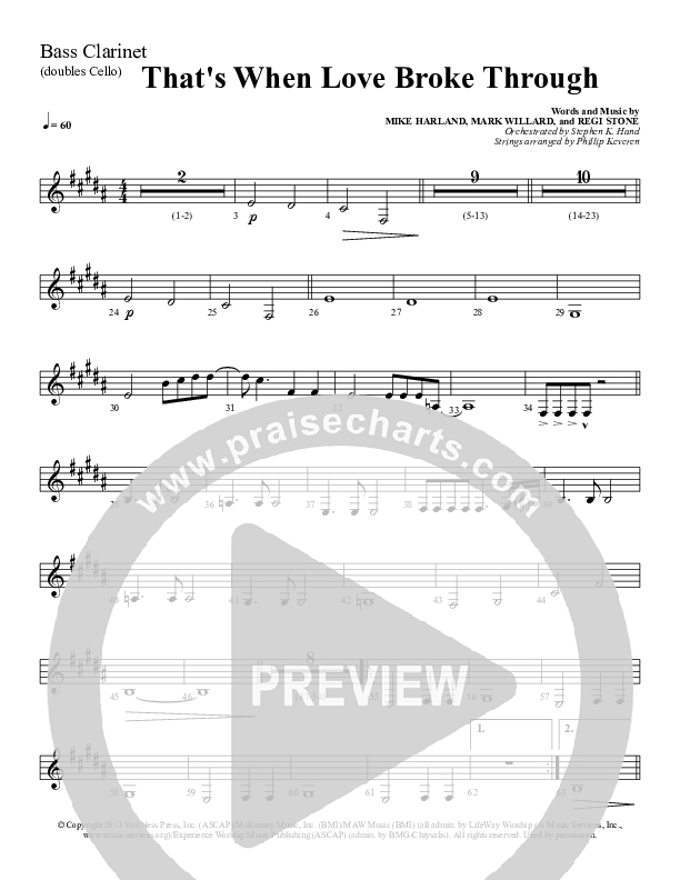 That's When Love Broke Through Bass Clarinet (Sherwood Worship)