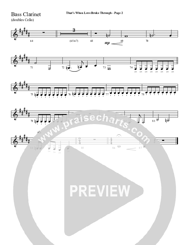 That's When Love Broke Through Bass Clarinet (Sherwood Worship)