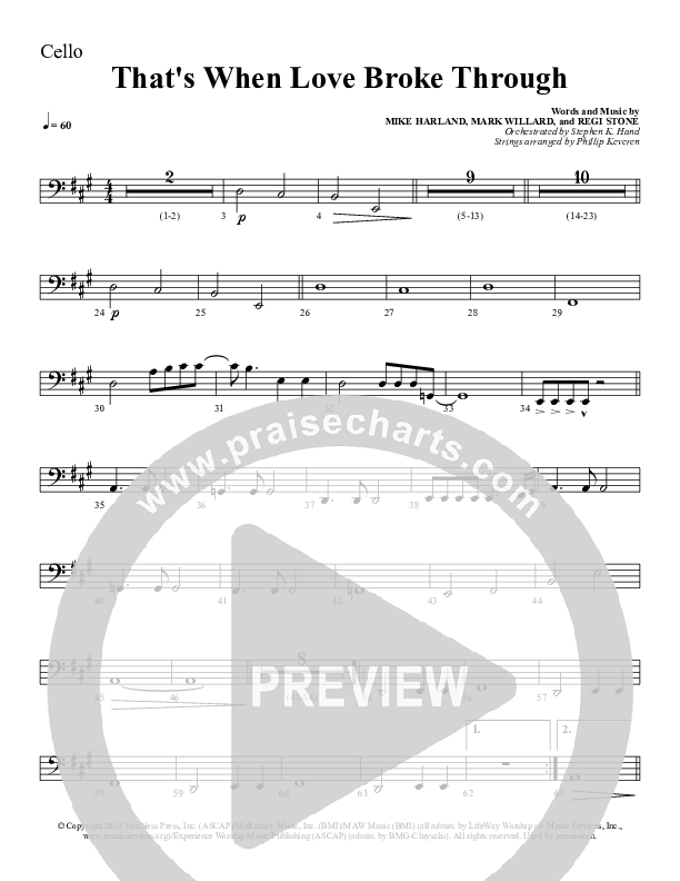 That's When Love Broke Through Cello (Sherwood Worship)