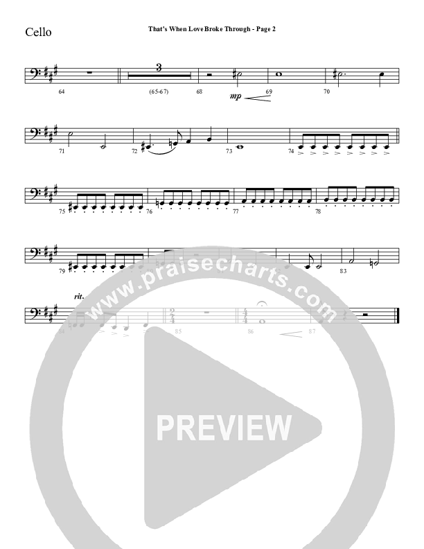 That's When Love Broke Through Cello (Sherwood Worship)