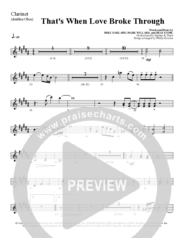 That's When Love Broke Through Clarinet (Sherwood Worship)