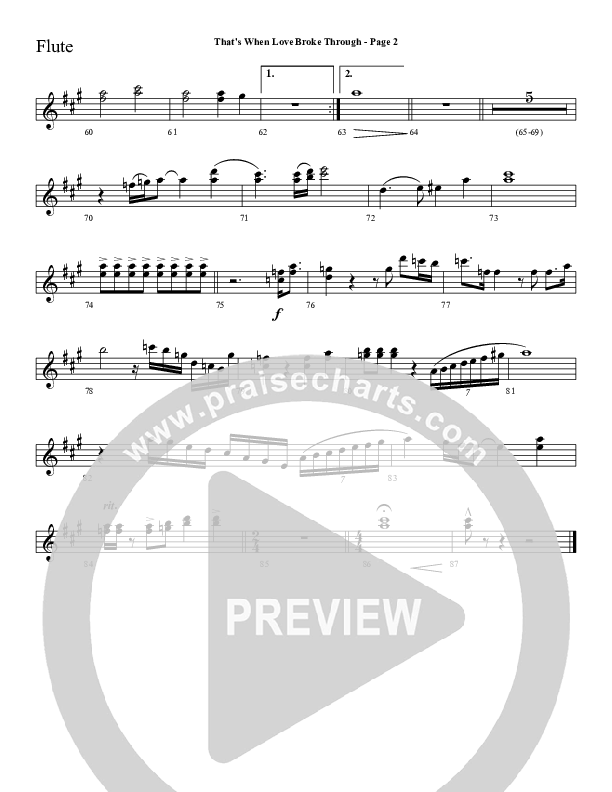 That's When Love Broke Through Flute (Sherwood Worship)