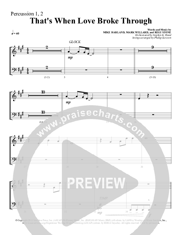 That's When Love Broke Through Percussion 1/2 (Sherwood Worship)