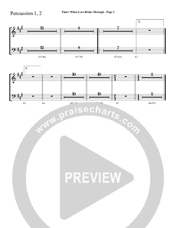That's When Love Broke Through Percussion 1/2 (Sherwood Worship)